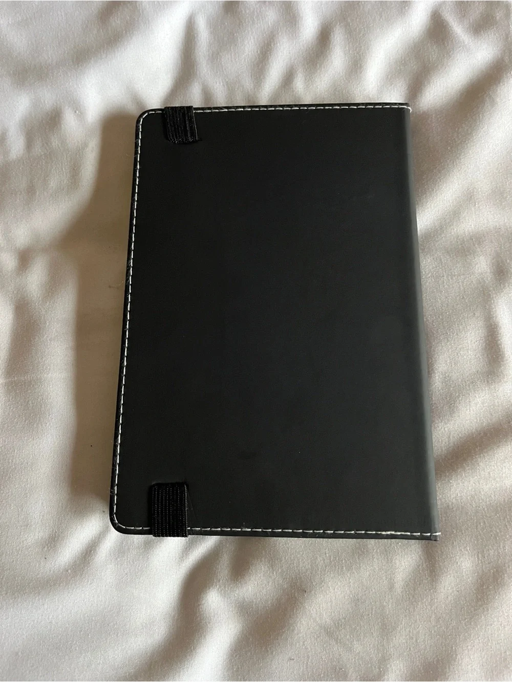 MGM HD Black Faux Leather Lined Notebook Journal 8.5x5.5 Elastic Closure